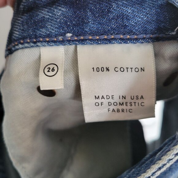 GRLFRND Revolve Cindy High Rise Button Fly Distressed Raw Hem Denim Jean Shorts - Picture 10 of 14